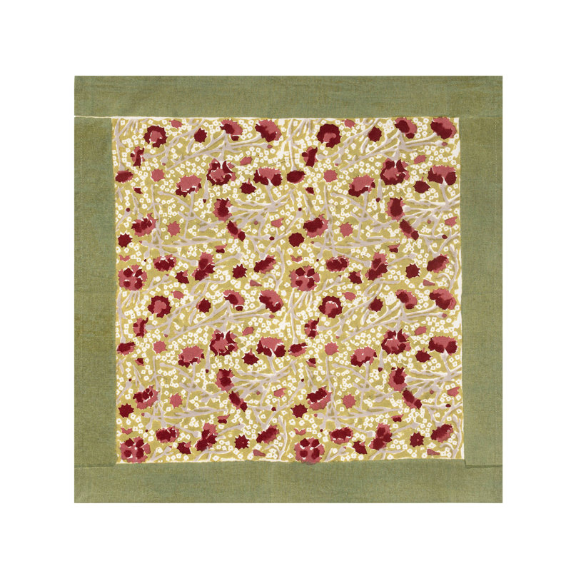 Meadows 100% Cotton Square Napkins, Red/Green
