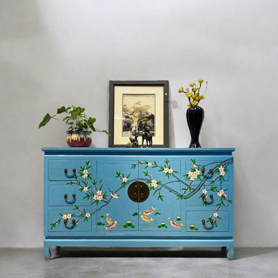 Armoire d'entrée en bois d'orme massif