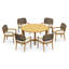 6 Seats 7 Pcs Grade-A Teak Wood Dining Set: 60" Sema Round Table And 6 Akyee Arm Chairs #11AK3406-642452921
