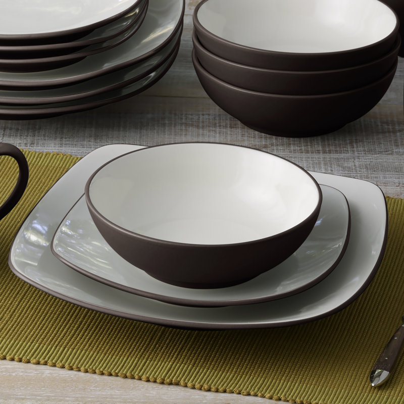 Noritake Colorwave Square Dinner Plates, 10-3/4", Chocolate