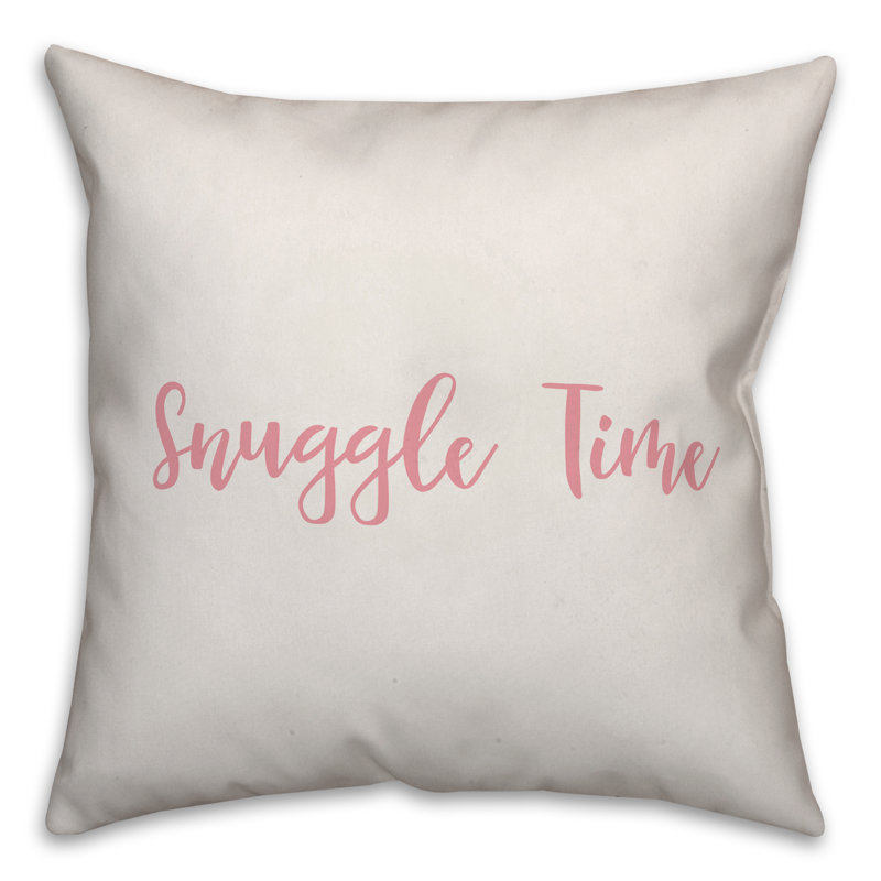  Coussin Snuggle Time, Coussin décoratif, Blanc / rose
