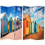 70.88" x 47" Double Sided Beach Cabana 3 Panel Room Divider