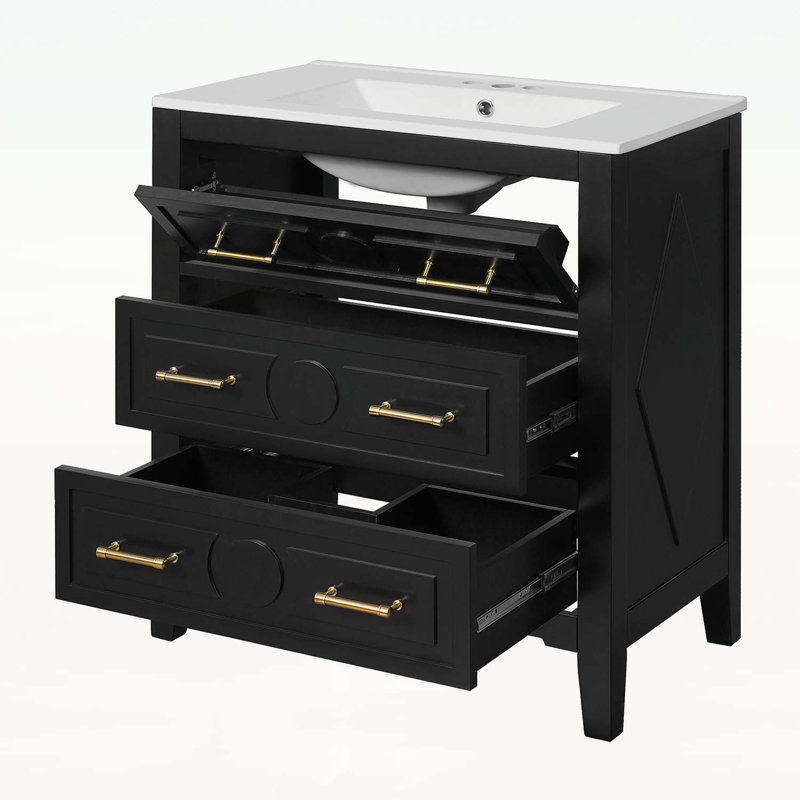 Charming Bathroom Vanity with Advanced Storage and Exquisite Design for Optimal Functionality