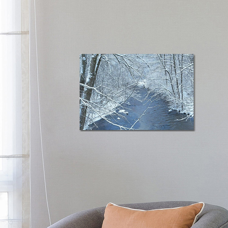 Fresh Snow On The Mecan River by Brian Wolf - Wrapped Canvas Print