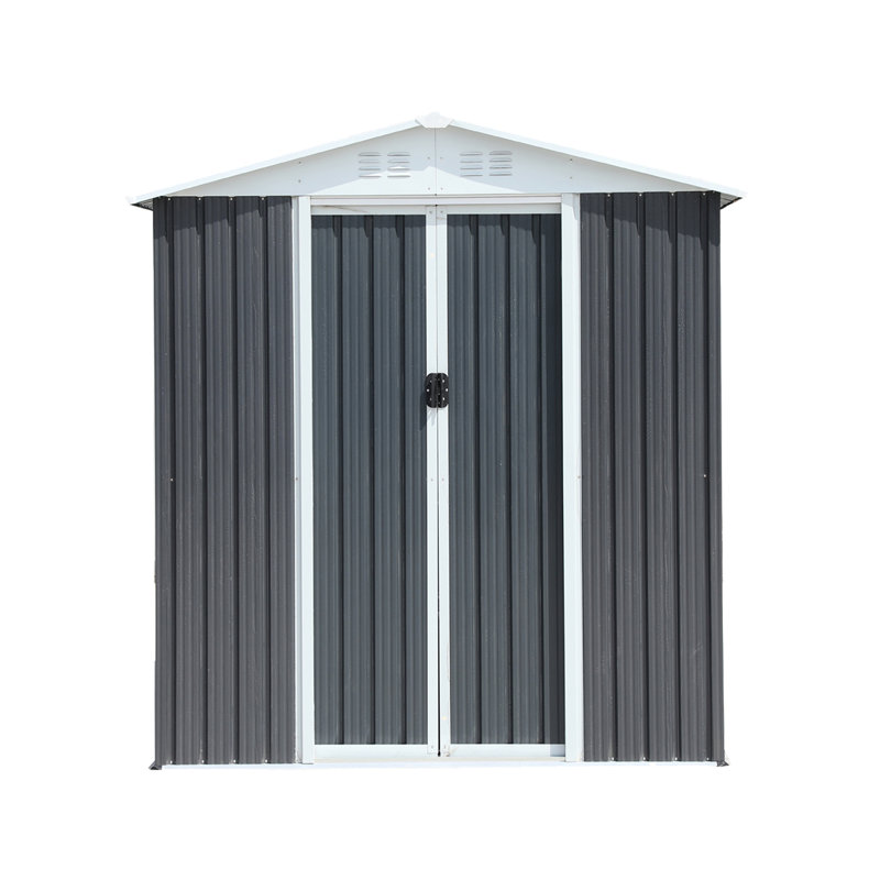 6ftx4ft Grey Apex Roof Shed With Base Frame - Enhance Your Outdoor Living Space Extra Storage And Provide A Convenient Secure For Garden Items