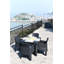 Faro Black 5 pcs Square Dining Set including seat cushions