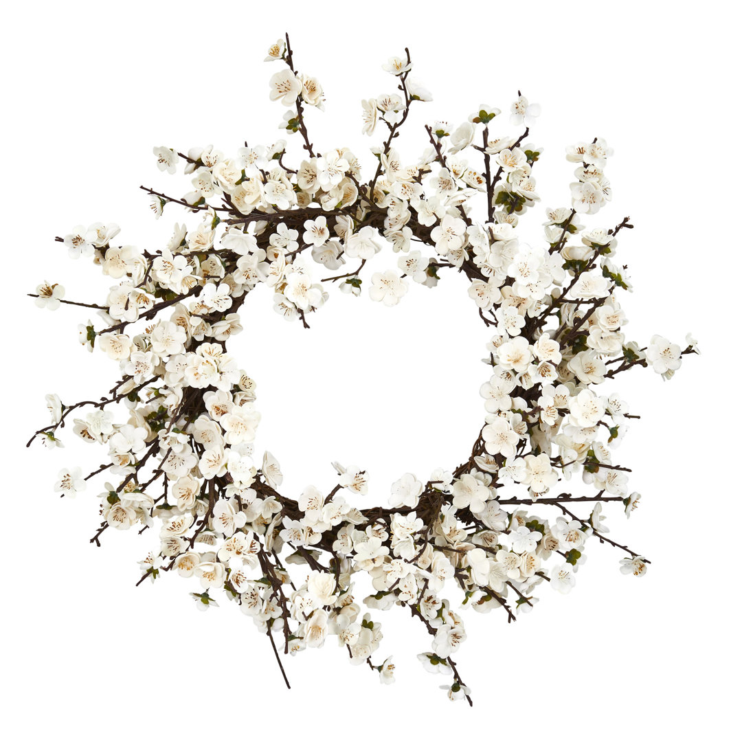 Faux Plum Blossom Plastic 24'' Wreath The Holiday Aisle®