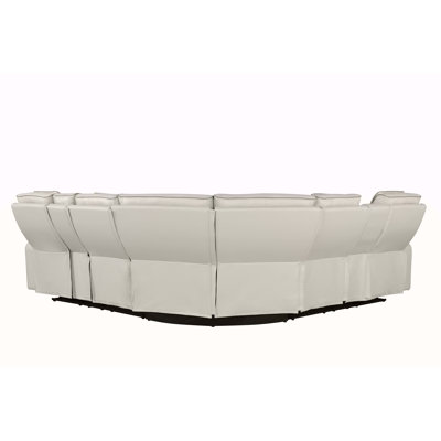 Canapé modulaire inclinable électrique Fortuner de style moderne avec haut-parleur Bluetooth et DEL en bois et métal, fonction de massage incluse beige