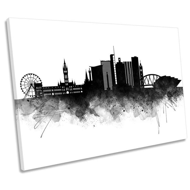 Glasgow Abstract City Skyline - Wrapped Canvas Print, 30.5cm H x 45.7cm W x 2cm D