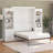 Her Majesty Murphy Bed Bundle - Queen Wall Bed & 2 Bedside Bookcase Cabinets With Drawers, White