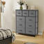 Commode 9 tiroirs, commode avec tiroir large 39,4 po, tissu facile à tirer et commode en bois avec plateau-259287302