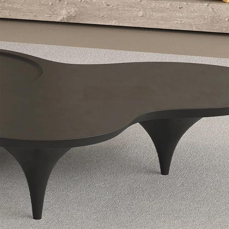 Table basse de style rétro avec nuage simple et créatif, H 12,6 po x L 55,1 po x l 37,4 po, Noir, noir, noir, noir