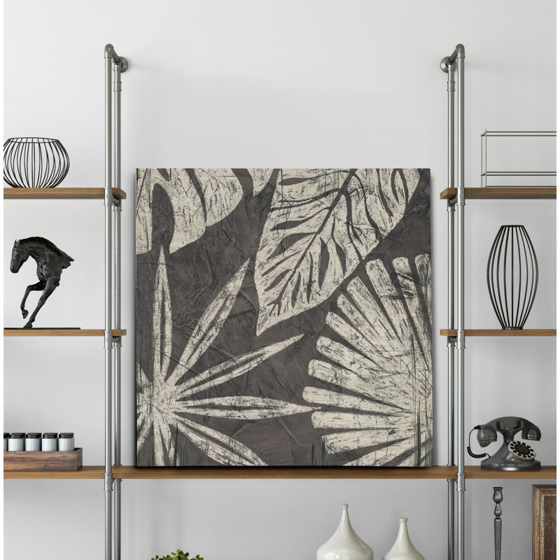 « tribal palms iv », peinture, H 24 po x l 24 po x P 1,5 po, Toile tendue