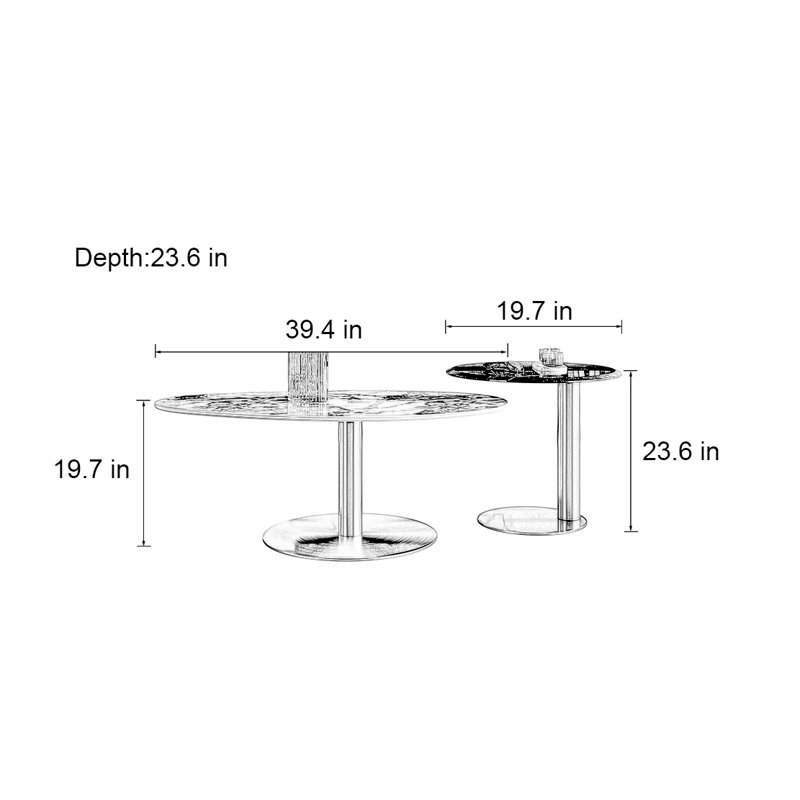 Creative simple marble coffee table
