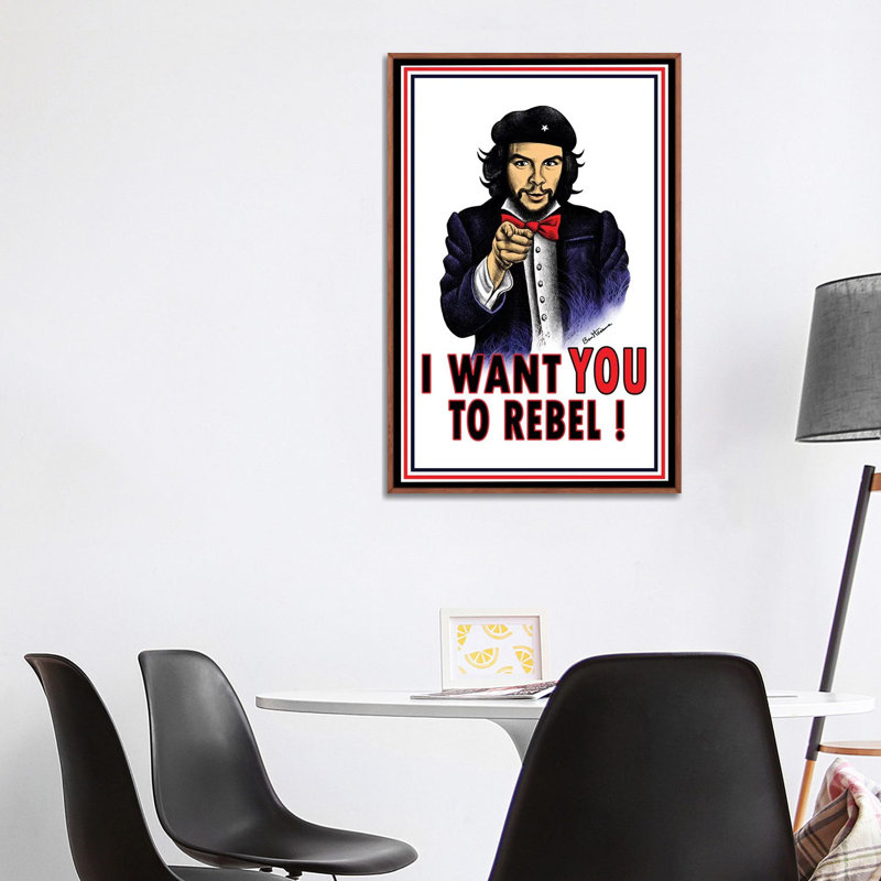 " Che " by Ben Heine, No Mat, 40" H x 26" W x 1.5" D, Classic Brown Wood Framed Canvas