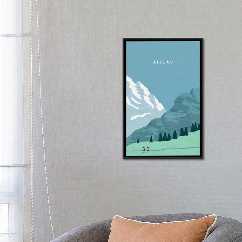 « allgäu », impression sur toile, H 26 po x l 18 po x P 1,5 po, Toile avec cadre noir, Pas de tapis