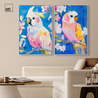 Spectrum on Wings Set Canvas Print Boho Abstract Art Set by Art Remedy, Black Frame, 10 x 15