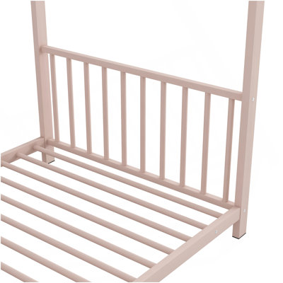 Lit plateforme simple en métal, rose