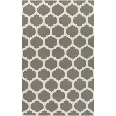 Tapis en laine tissée à la main olive / gris clair Stonebridge