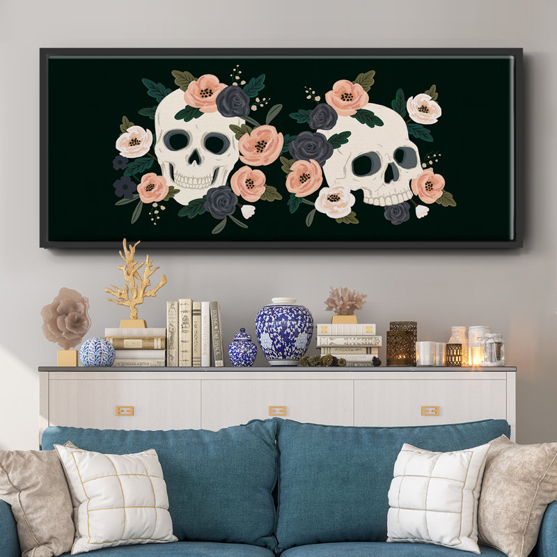 Skull & Snake Collection D- Framed Canvas, 20" H x 50" W