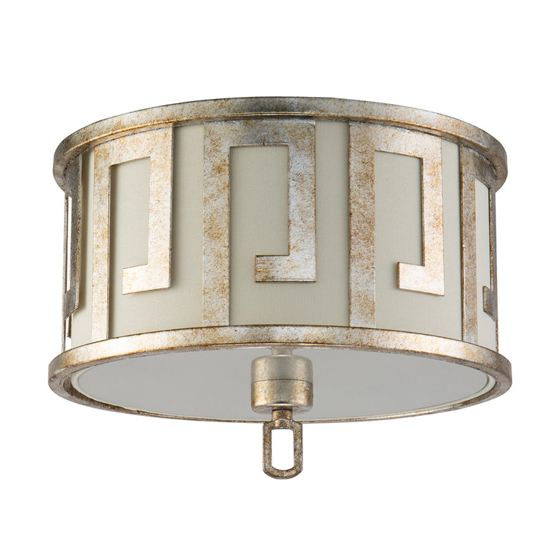2 - Light Flush Mount, Antique Silver