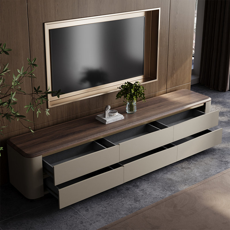 Meuble télé en bois massif clair et luxueux pour le salon, H 19,7 po x L 70,9 po x l 15,7 po