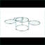 Table basse moderne avec peu d'espace et verre transparent Chrome, extensible pour le salon