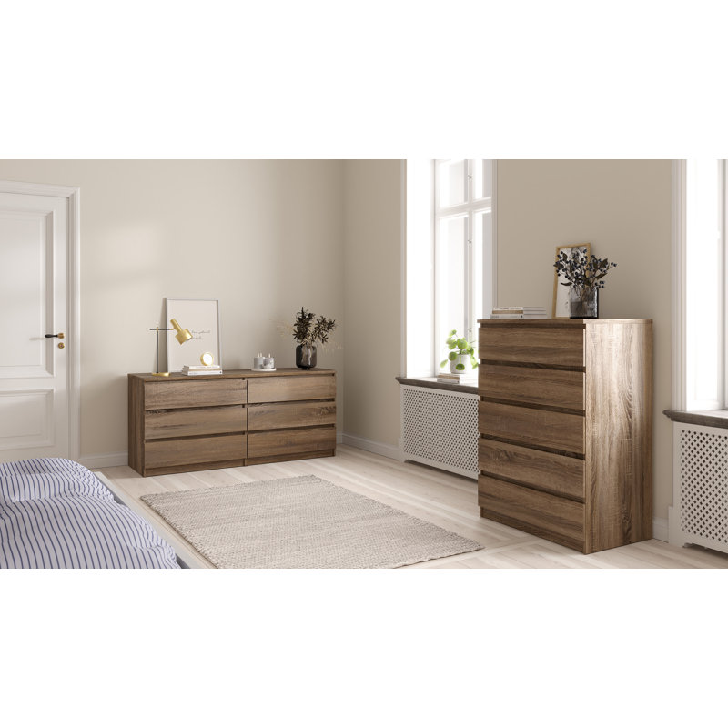 Jada 6 Drawer 60.5" W Double Dresser, Truffle