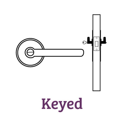 Accent Lever with Greenwich Trim Keyed Entry Lock
