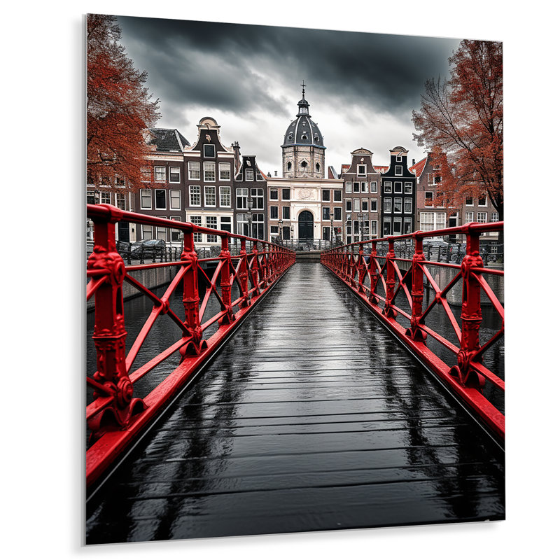 Amsterdam, paysage urbain magnifique I - décoration murale en métal Amsterdam, H 20 po x l 12 po x P 1 po