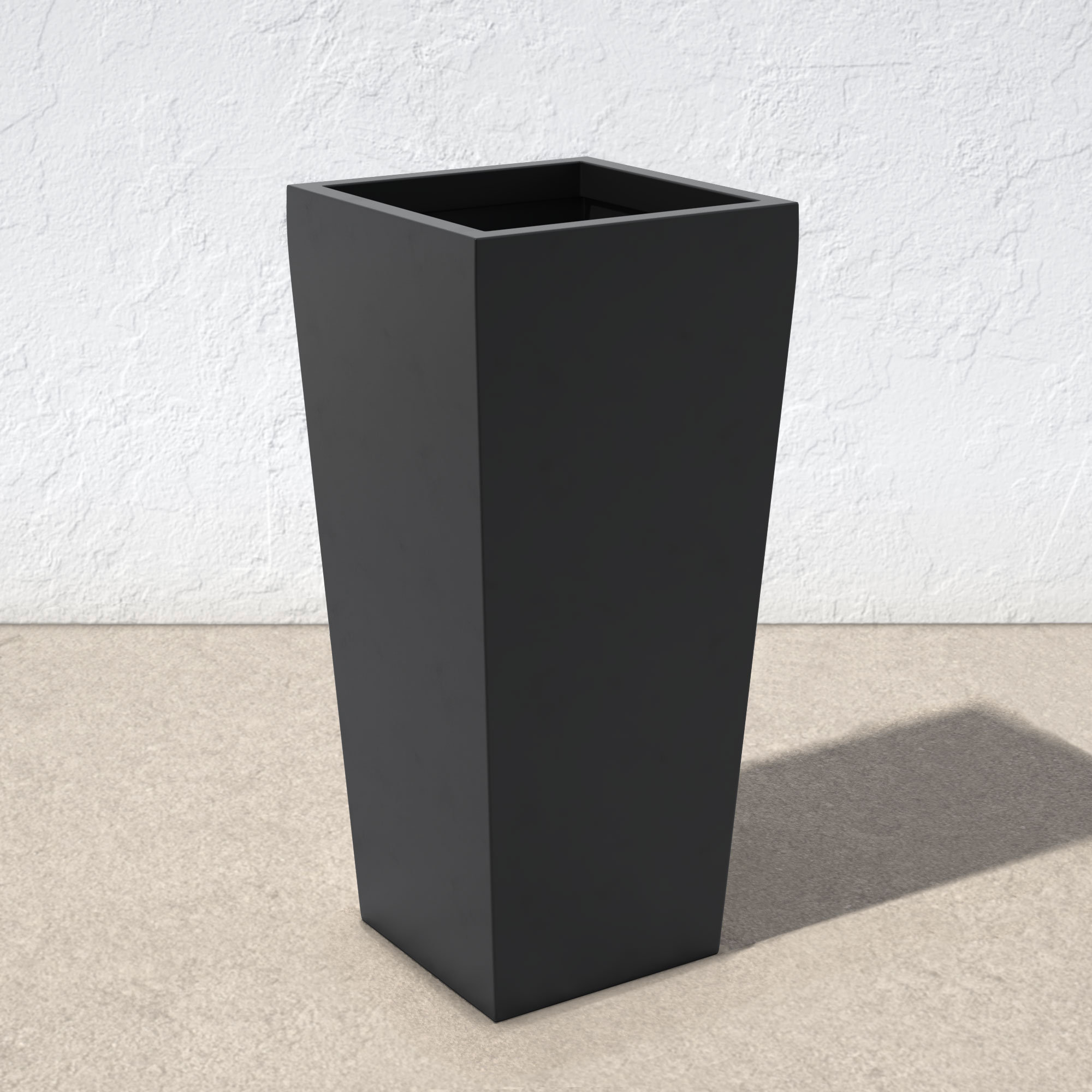Robards Fiberglass Pot Planter, Gray, 36'' H x 18'' W x 18'' D