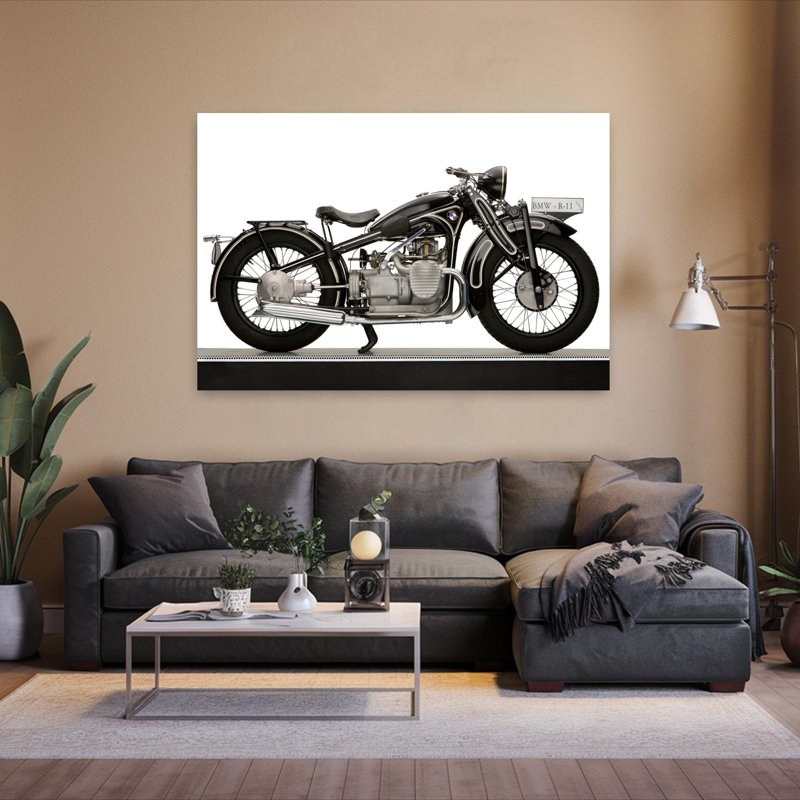1934 Bmw R11 730Cc Moto Art classique, H 40 po x l 60 po