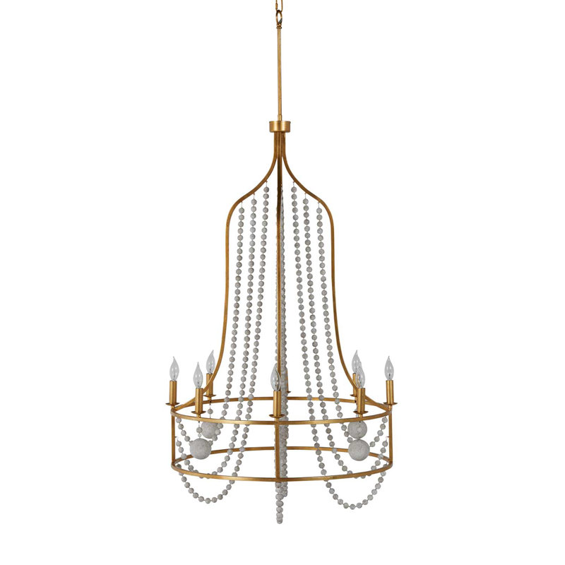 Neville 1 - Light Candle Style Empire Chandelier with Wood Accents