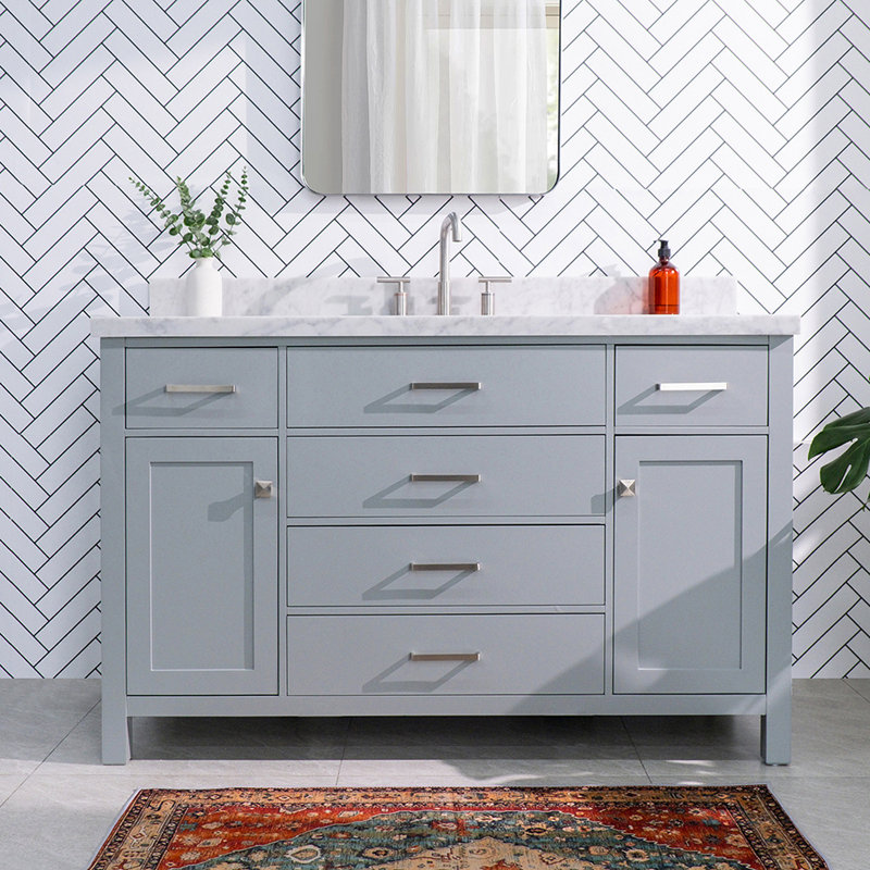 Ensemble de meuble-lavabo simple 55 po Abbate, gris