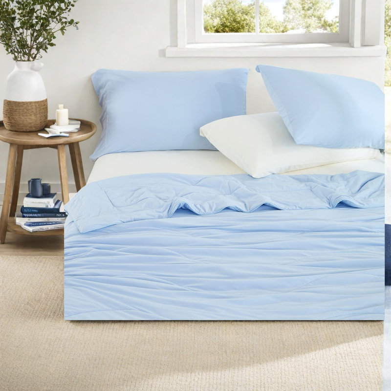 Cooling Bedding Sets Nylon 90x90 Comforter, Modern Ice Blue For Home