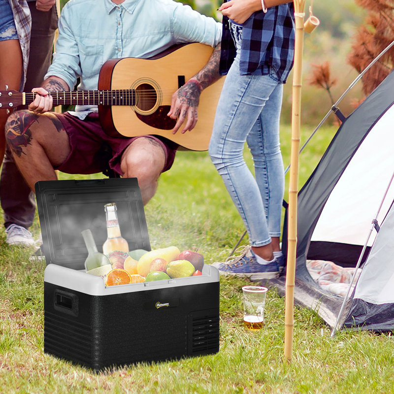 Outsunny 0.03m³ L Freestanding Mini Fridge with Freezer