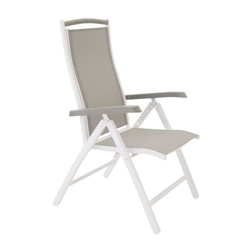 Jayesh Patio Dining Armchair with Cushion, White/Grey