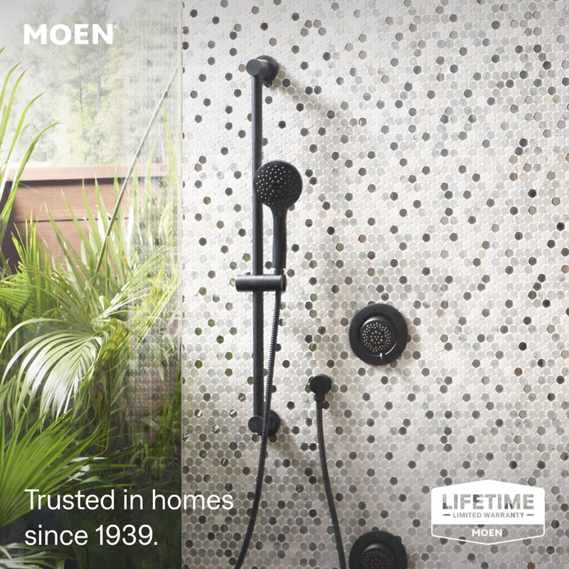 Moen Eco-Performance 5-Function Handheld Shower with 30-Inch Slide Bar and 69-Inch Hose, Matte Black