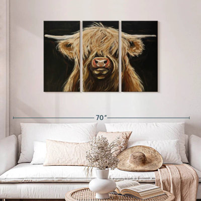 Highland Cow On Black II