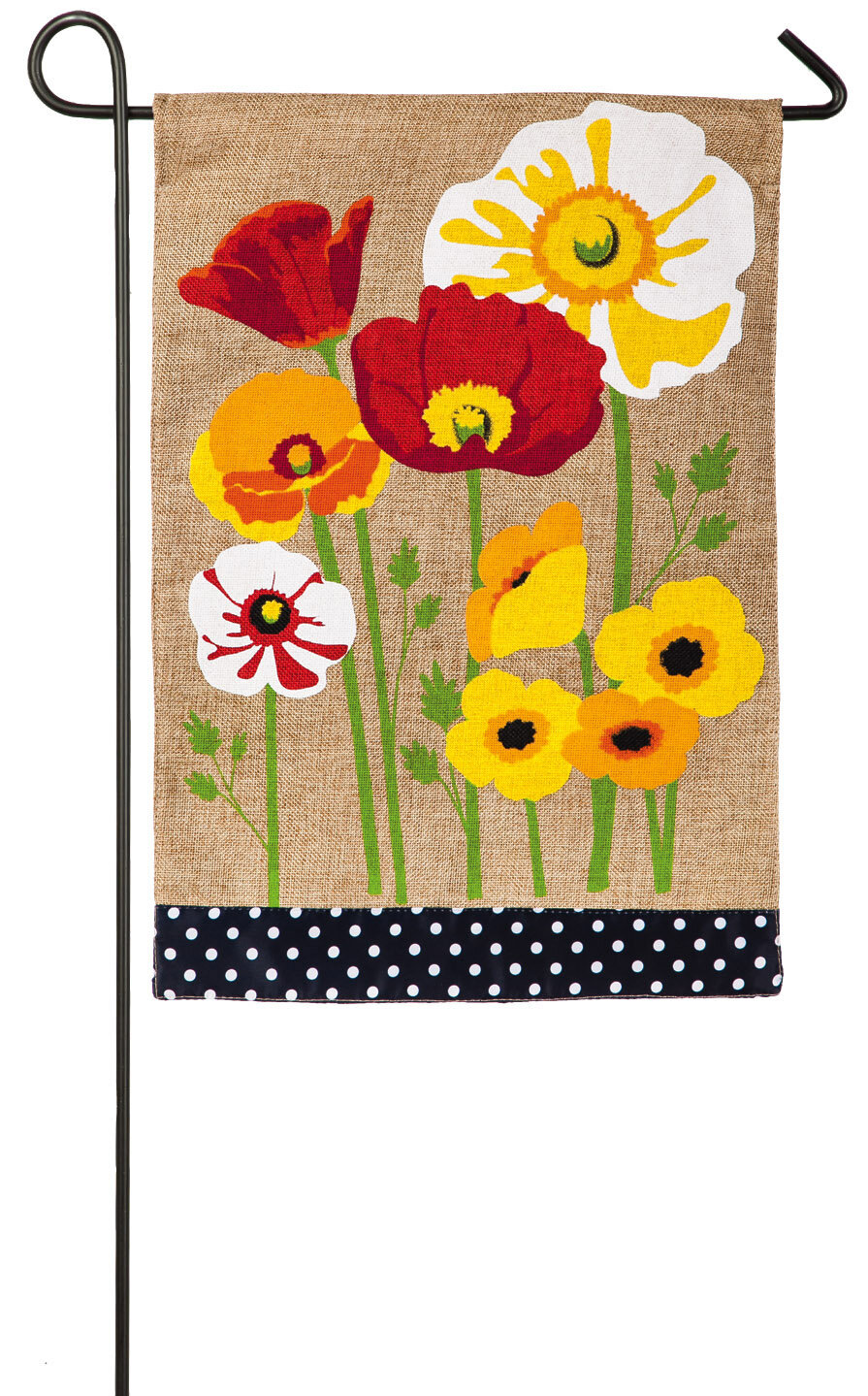 Cathia Poppies Poly Burlap 18 x 13 in. Garden Flag