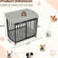 Enclos pour chien gris 31,5 po, fonctionnel pour les chiens de taille moyenne, chenil en bois solide et sécuritaire, stabilité de ventilation moyenne élégante-118768657