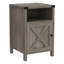 Ensemble de 2 tables de bout Farmhouse, table de chevet rustique avec porte de grange et tablette de rangement, table d'appoint pour chambre à coucher et salon-2140340915