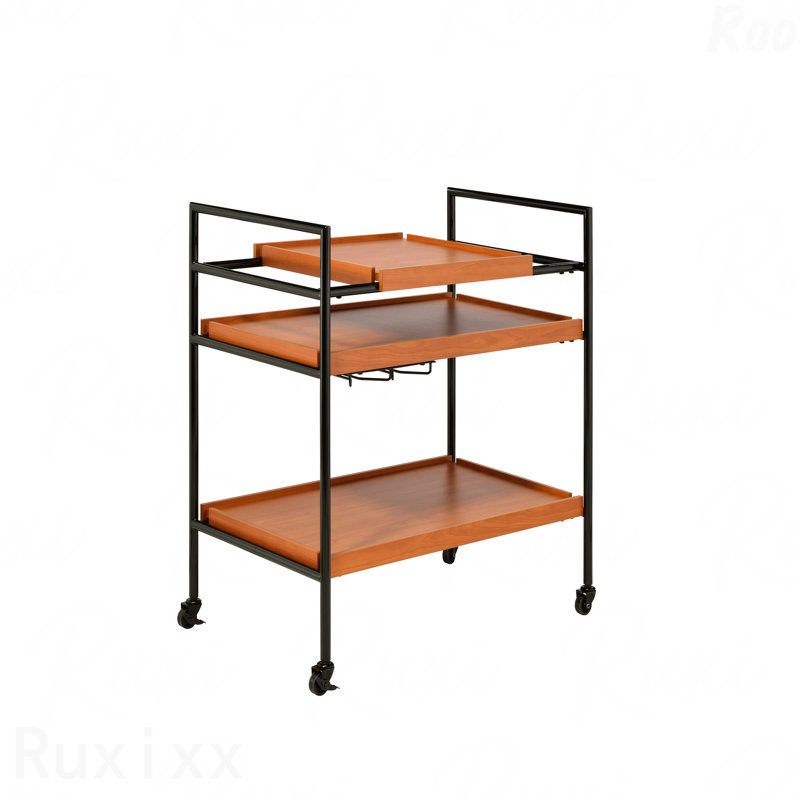 Serving Cart With Stemware Rack