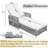 Beige Wicker Outdoor Lounge Chair With Adjustable Backrest And Armrests-155589982