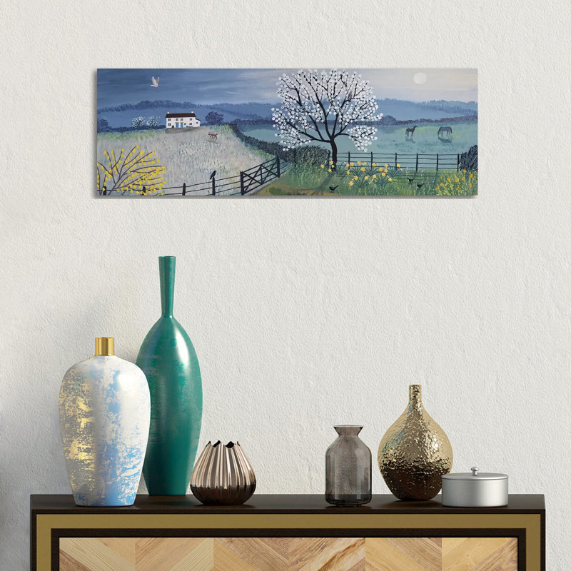 Spring Moon by Jo Grundy - Wrapped Canvas Print, 30.48 cm H x 91.44 cm W x 1.91 cm D
