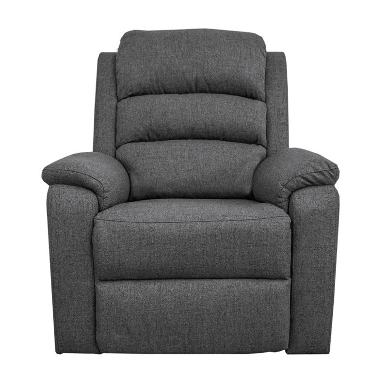 Fauteuil inclinable Samulicci, Tissu toile de jute gris foncé