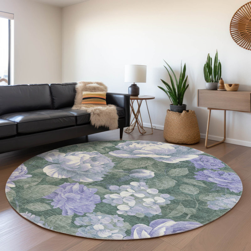 Tapis lavande intérieur / extérieur lavable à la machine Claudian ACN1563, Rond 8 pi