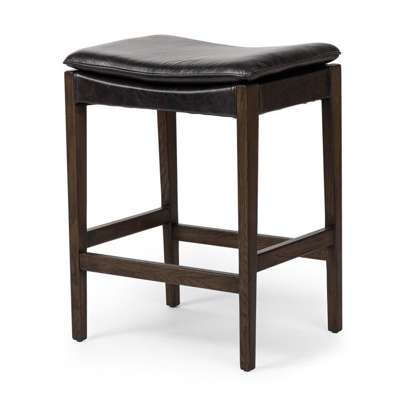 Aya Stool, Counter Stool (26.77" Seat Height), Polyester Blend Savile Flax