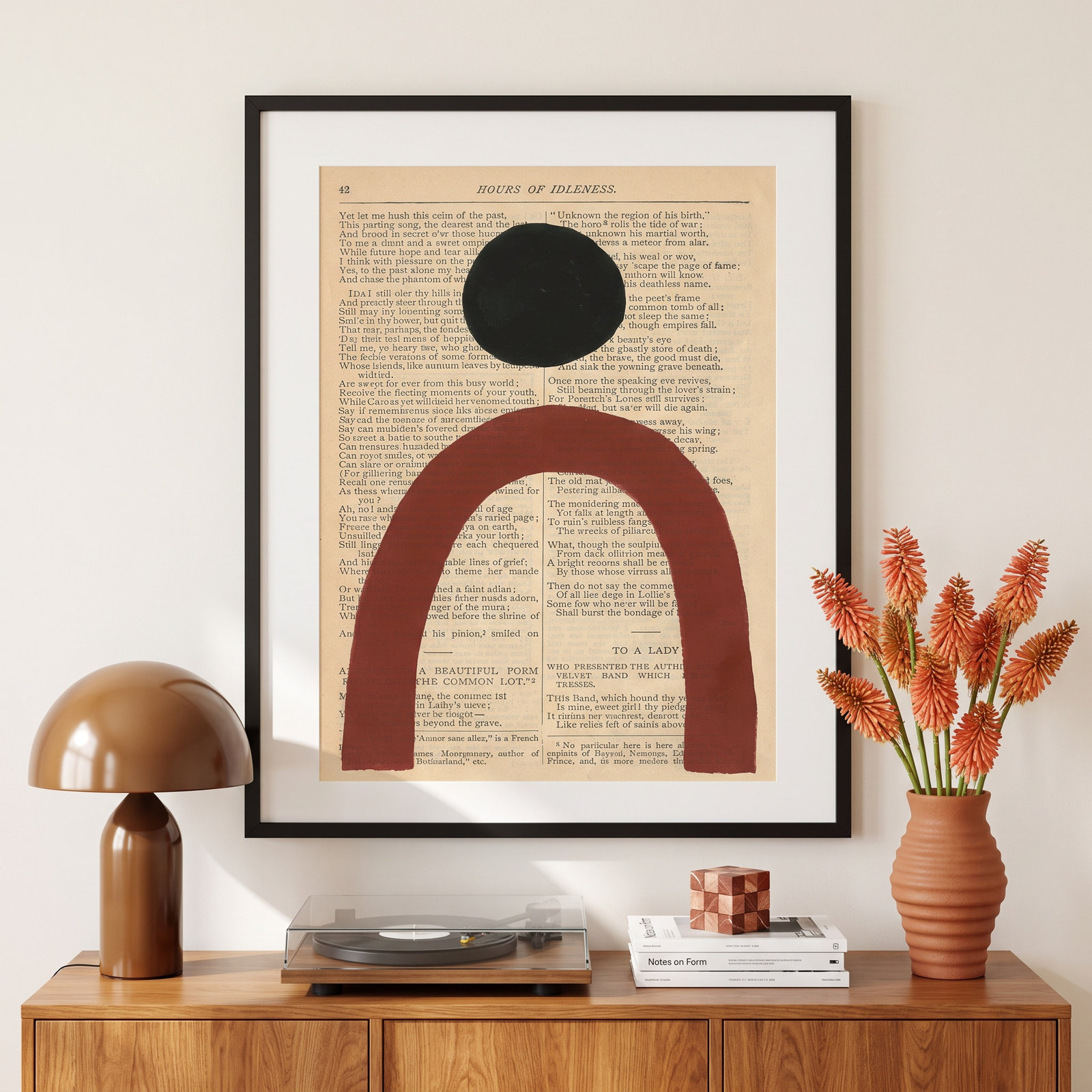 Adreille "Modern Prose VI" Print, 41.38" H x 33.38" W x 0.88" D, Black Framed Paper