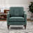Upholstered Blind Tufted Back Square Arm Accent Armchair With Wooden Legs-146980729